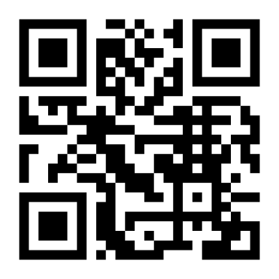 A black and white QR code square on a white background.