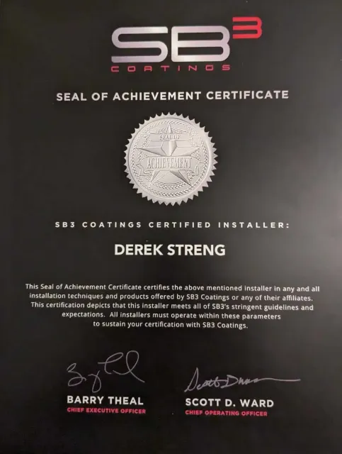 sb3 coating certificate