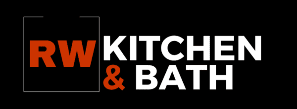 RW Kitchen & Bath logo in orange and white on a black background