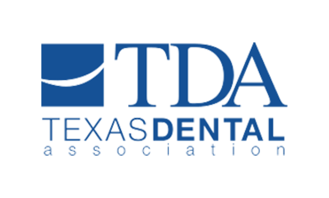 Blue Texas Dental Association logo. The letters “TDA” are prominent.