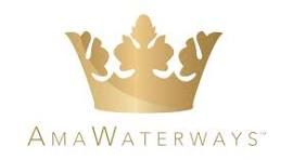 The logo for amawaterways has a crown on it