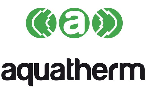 Il logo aquatherm è verde e nero su sfondo bianco