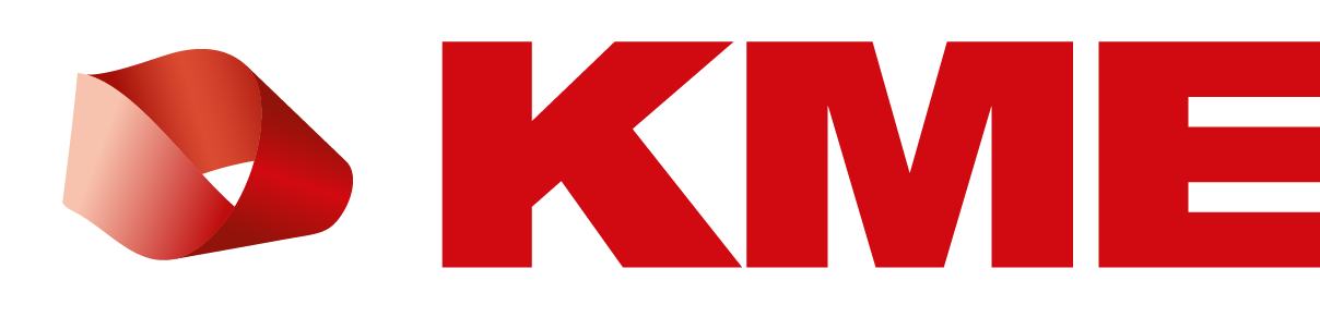 Un logo kme rosso su sfondo bianco