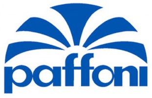Un logo Paffoni blu su sfondo bianco