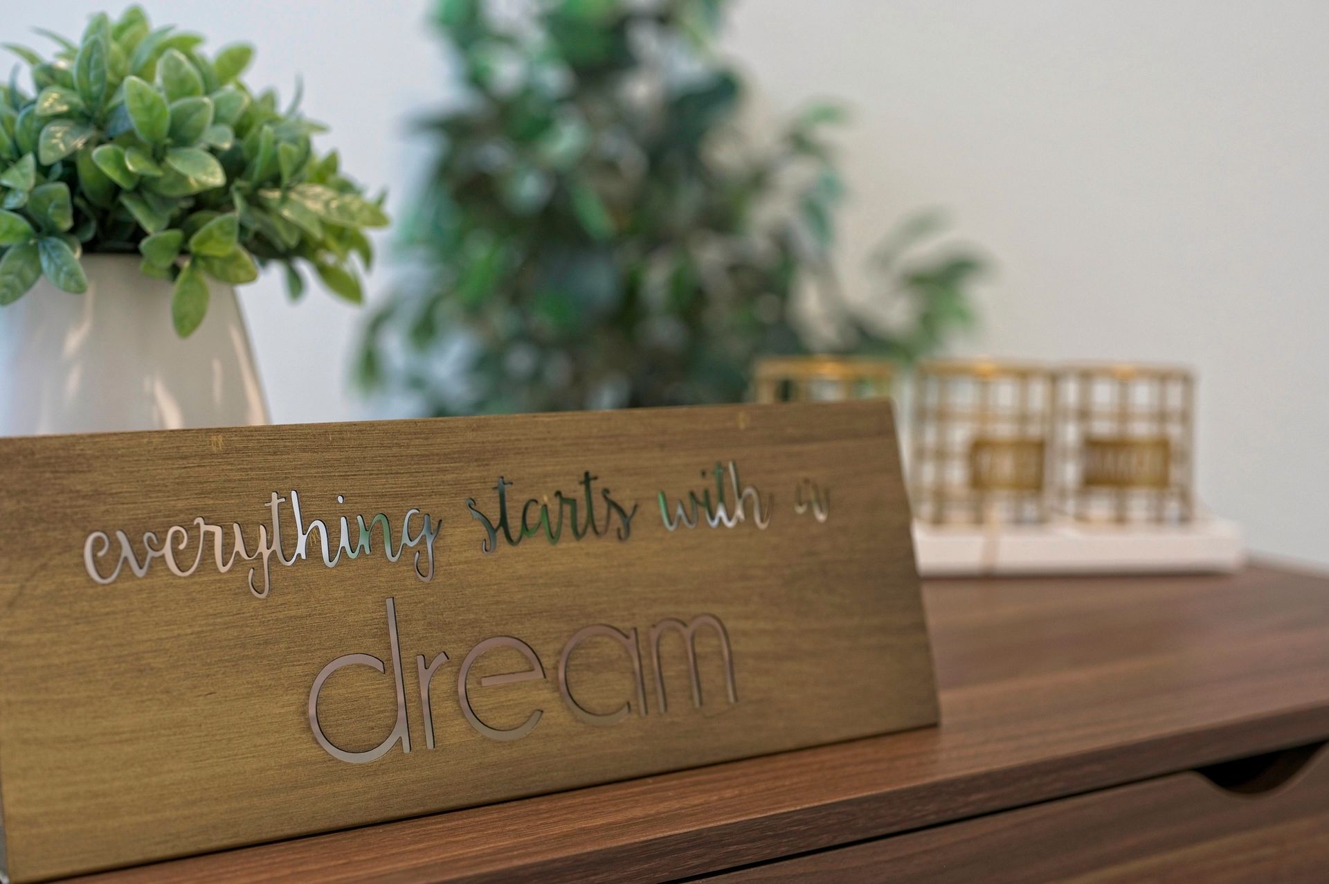 Wooden sign with 