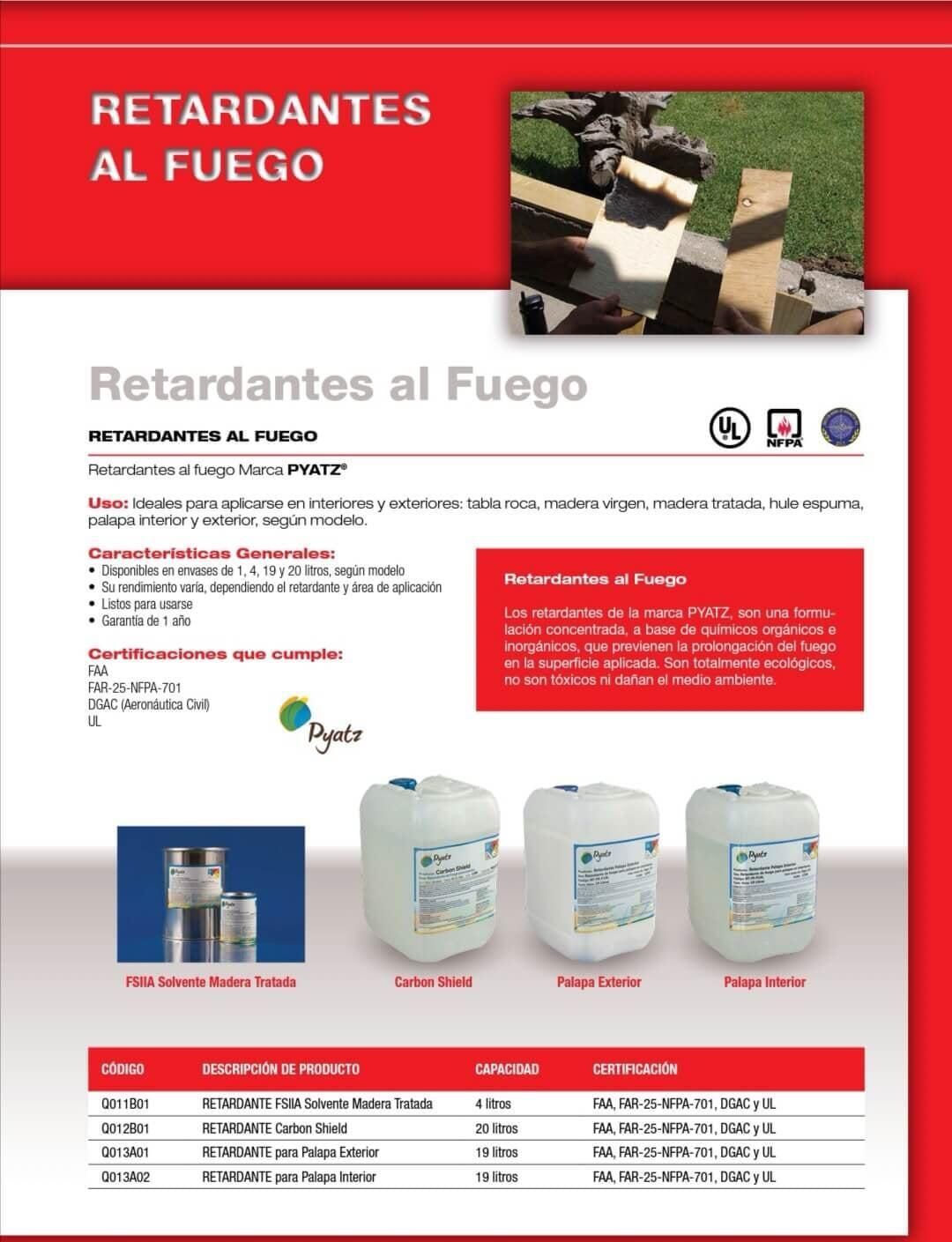 Retardantes de fuego Retardantes de fuego