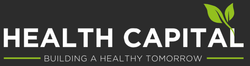 Logo van Health Capital: witte tekst 