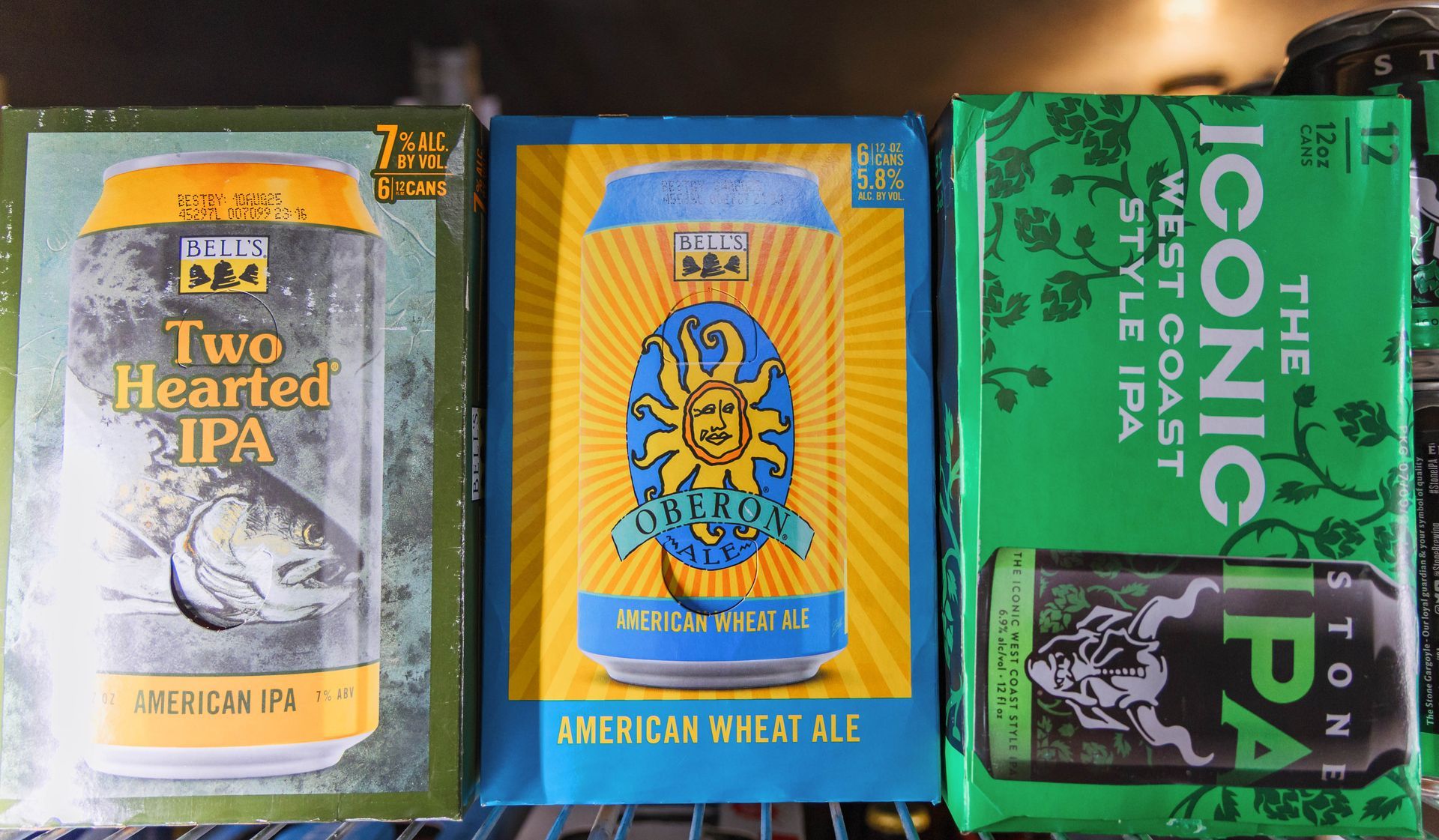 Three beer boxes: 