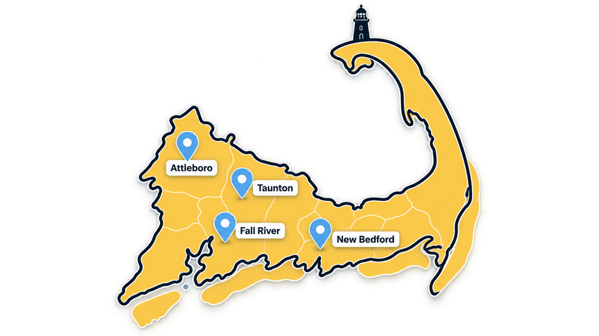 new bedford spray foam insulation map