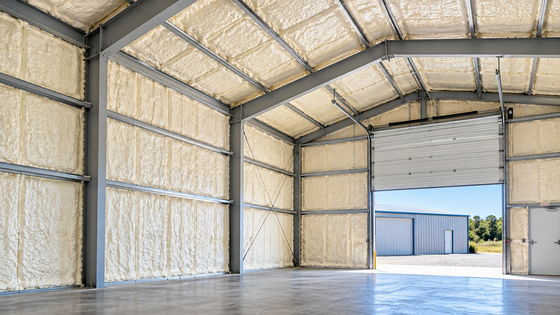 new bedford spray foam insulation metal building completed work