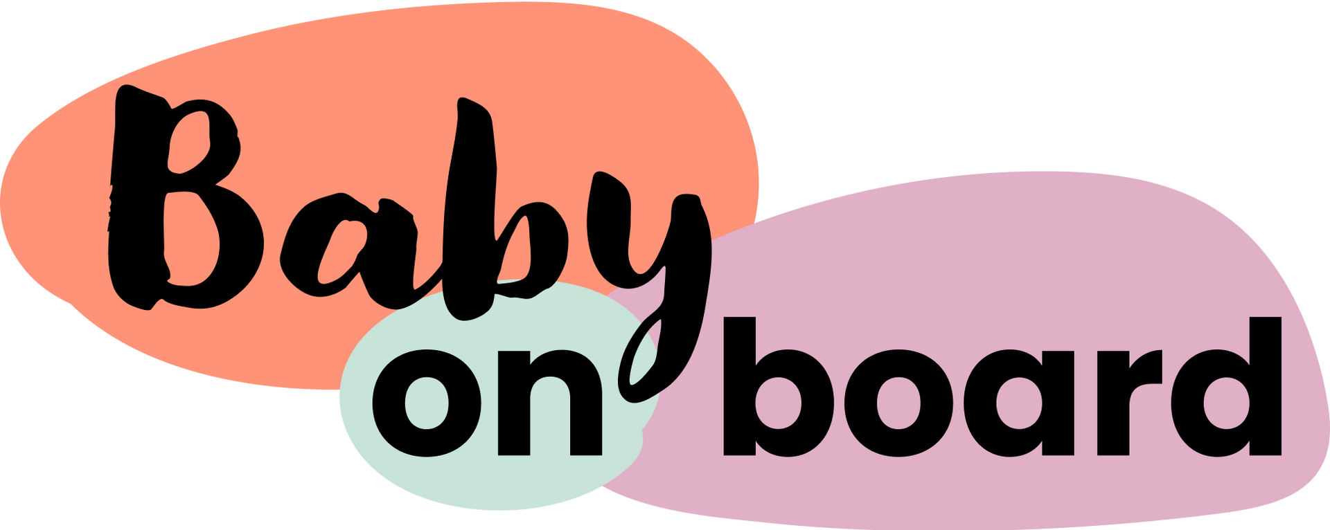 Um logotipo para a baby on board, uma empresa que vende produtos para bebês.