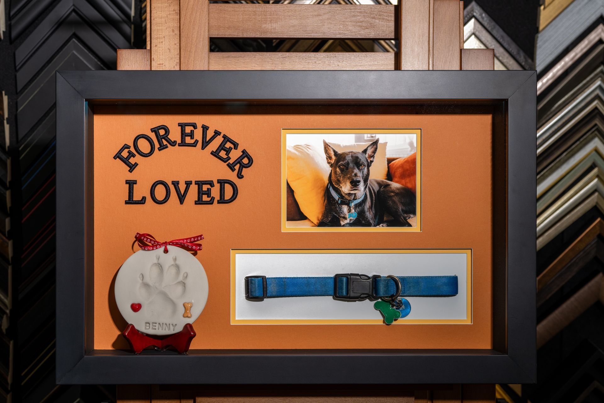 Custom framed pet memorial