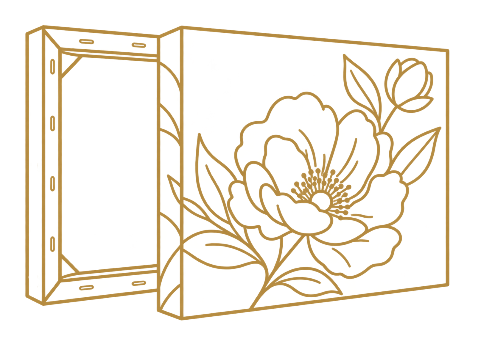 Open book with floral illustration representing books and keepsakes