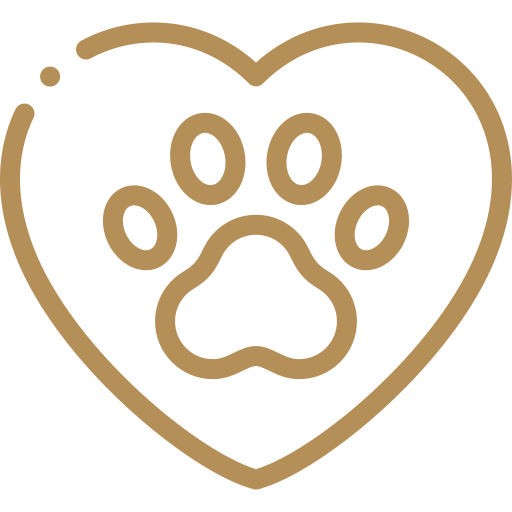 Paw print in a heart representing pet memorial framing