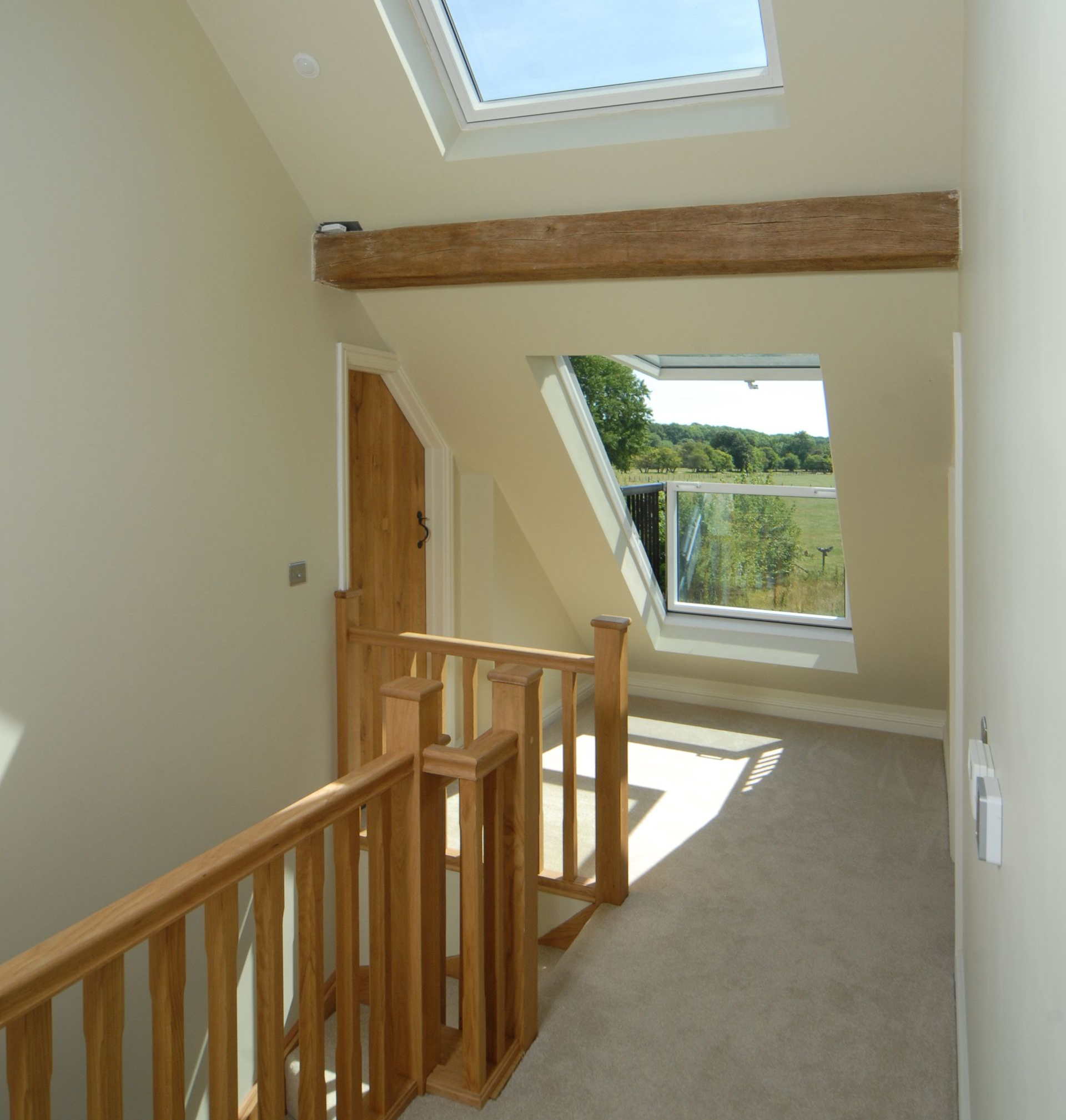 Plastered landing in heritage property.