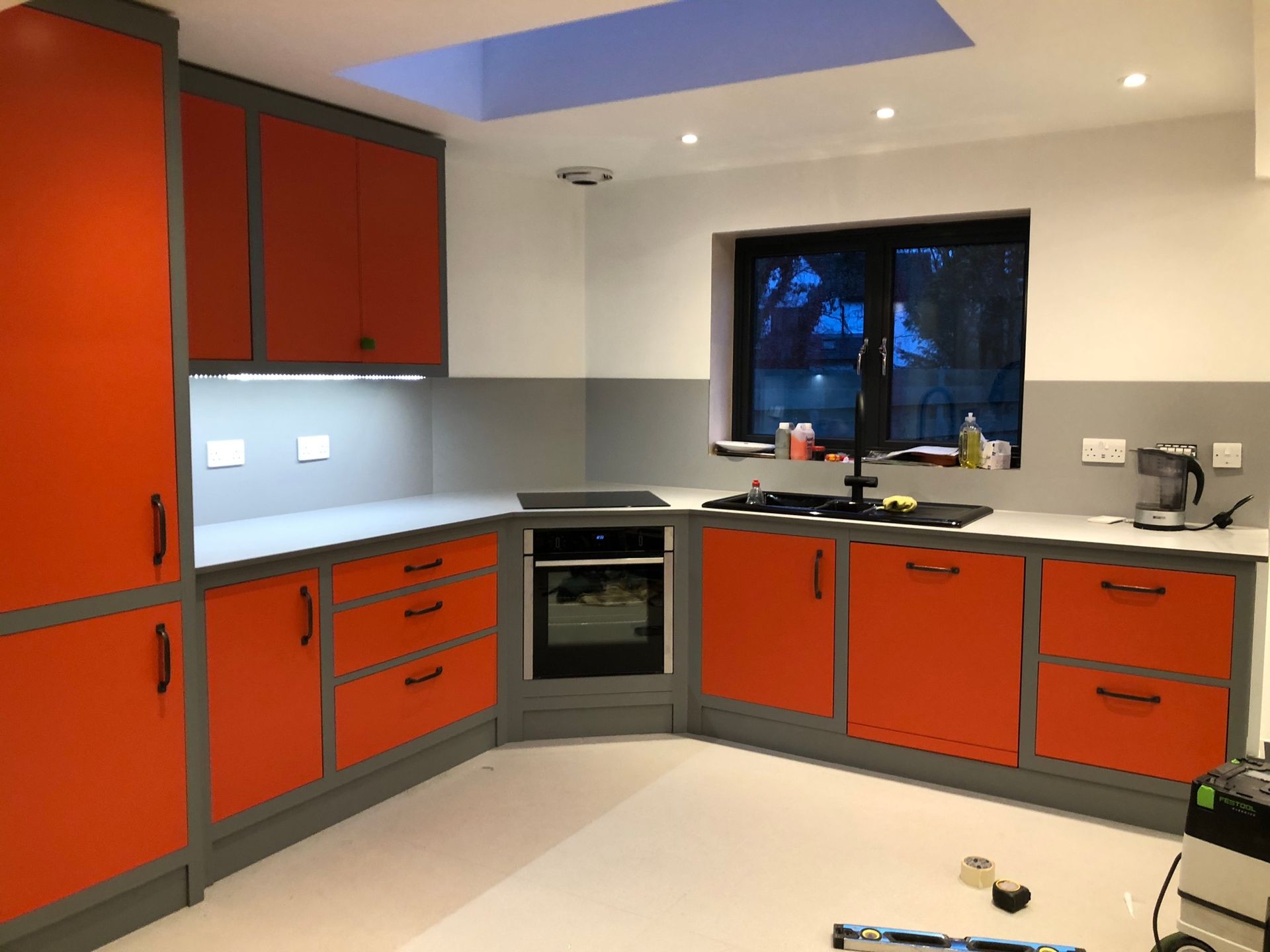 orange kitchen renovation
