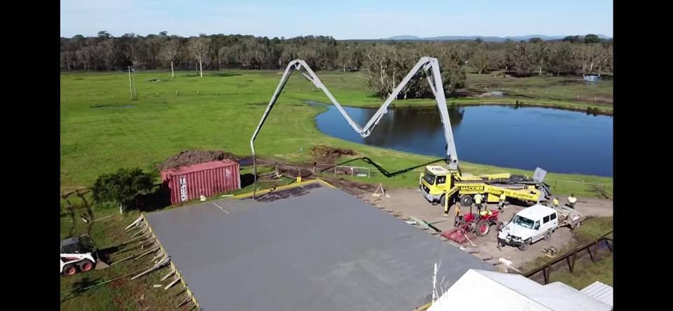 Concrete Pumping for Commercial Building Base — Mackie’s Concrete Pumping in Pampoolah, NSW