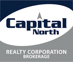Capital North Realty Corporation logo: Blue, white, and gray graphic with the text "Capital North".