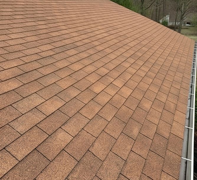 Asphalt shingle roof cleaning after