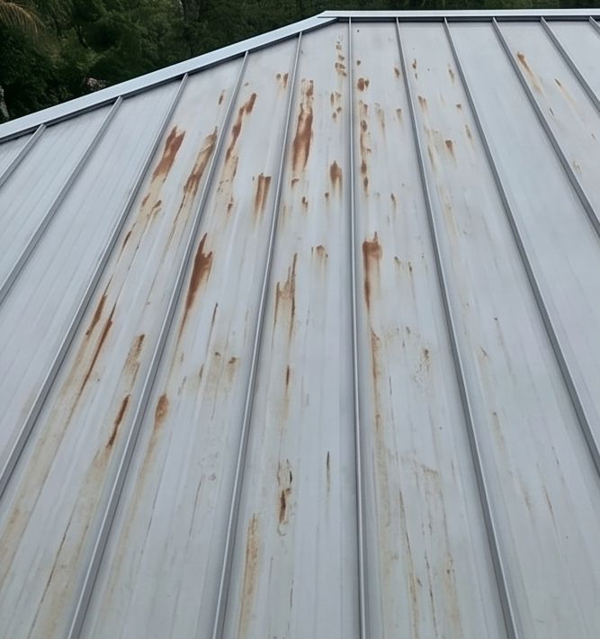 Metal roof cleaning before