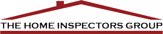 The Home Inspectors Group logo with a red roof line above black text on a white background