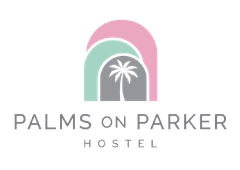The logo for palms on parker maroochydore has two palm trees on it.