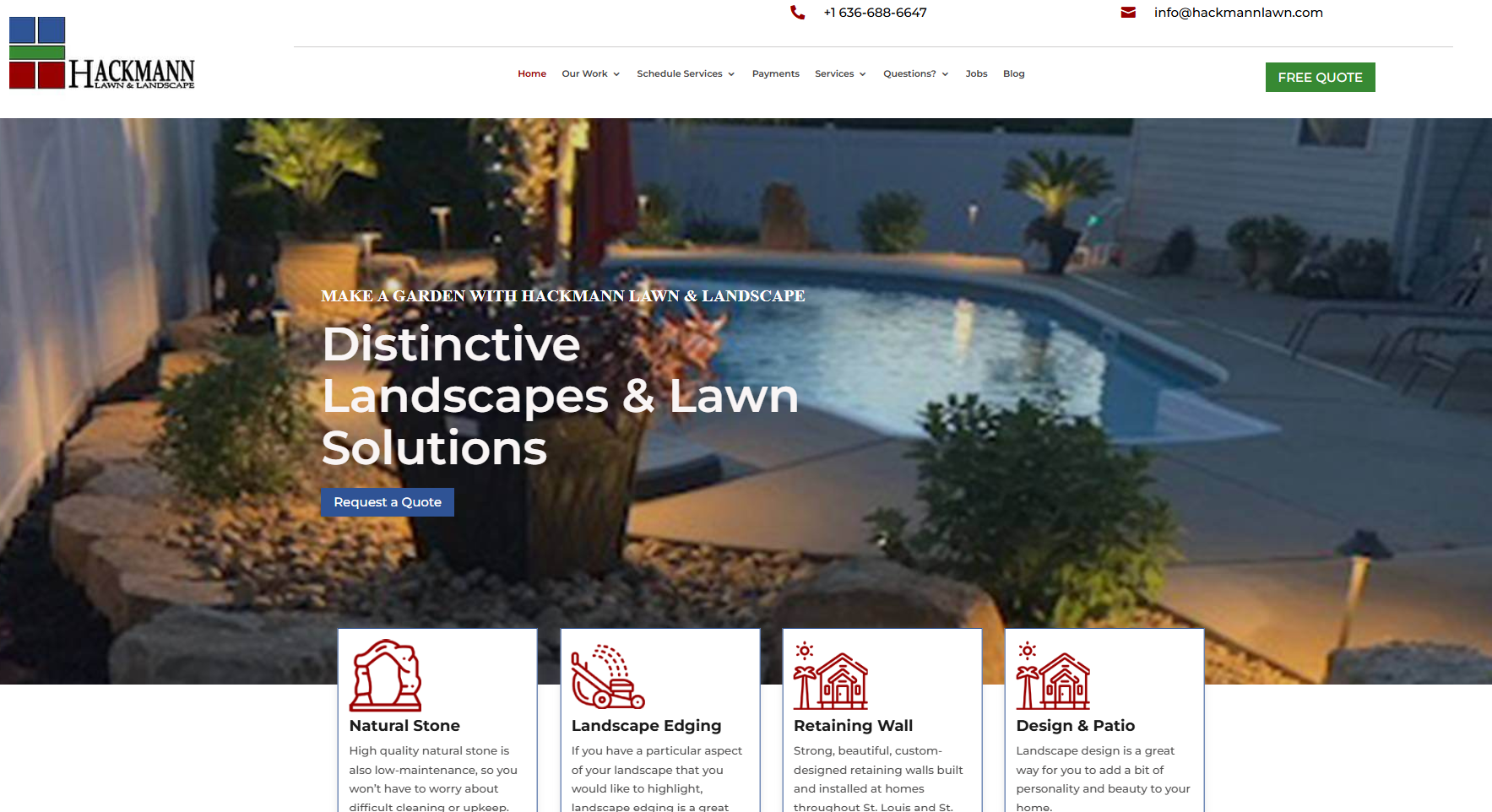Hackmann Lawn & Landscaping's Website Before Market Boss in St. Charles MO