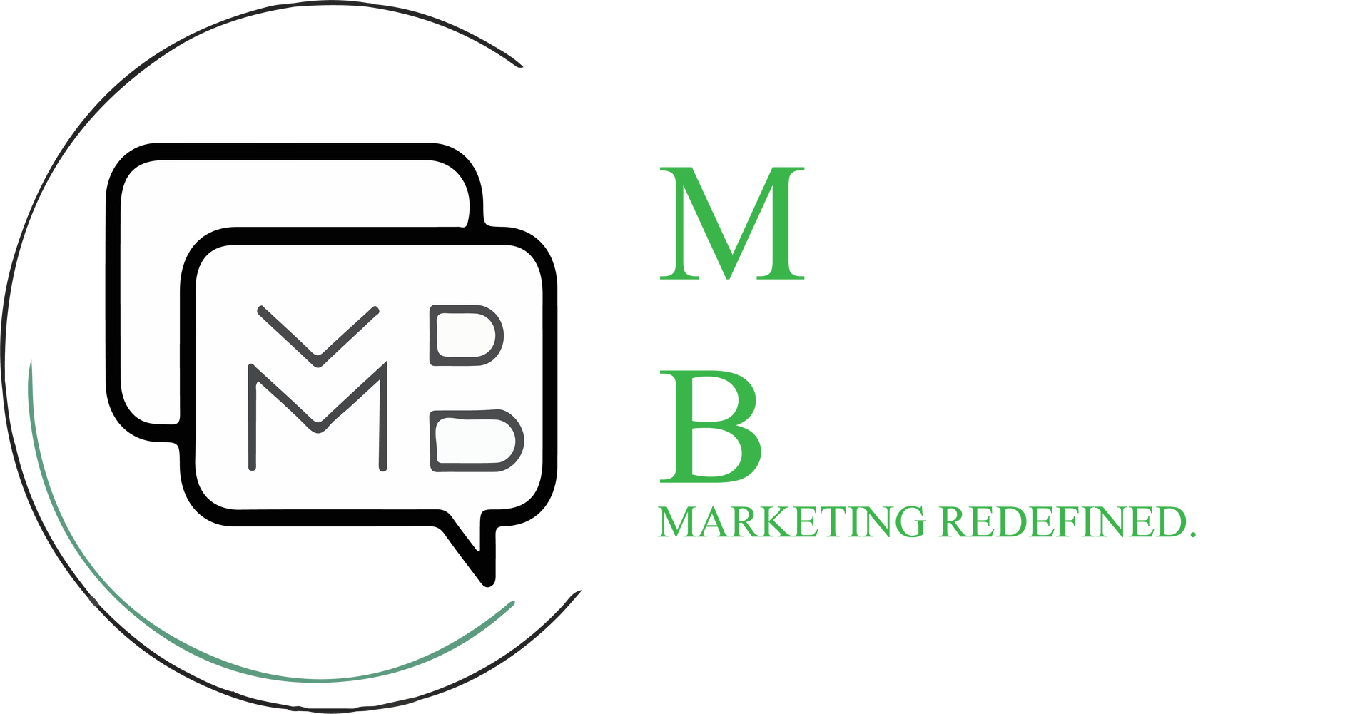 A logo for a company called mb b marketing redefined.
