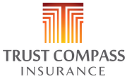Trust Compass Insurance logo: Orange and yellow
