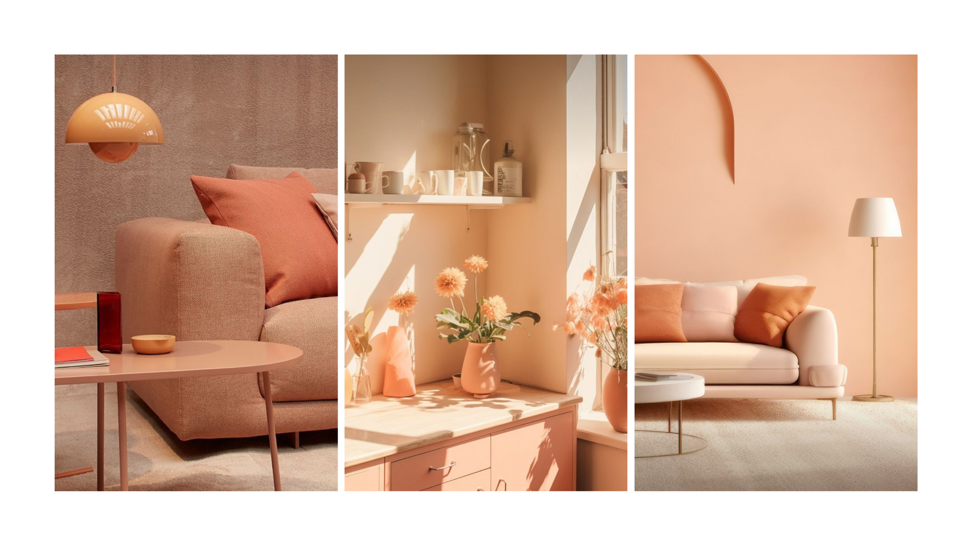 Moodboard in peach kleurtinten