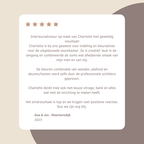 Klantreview na interieuradvies bij verbouwing