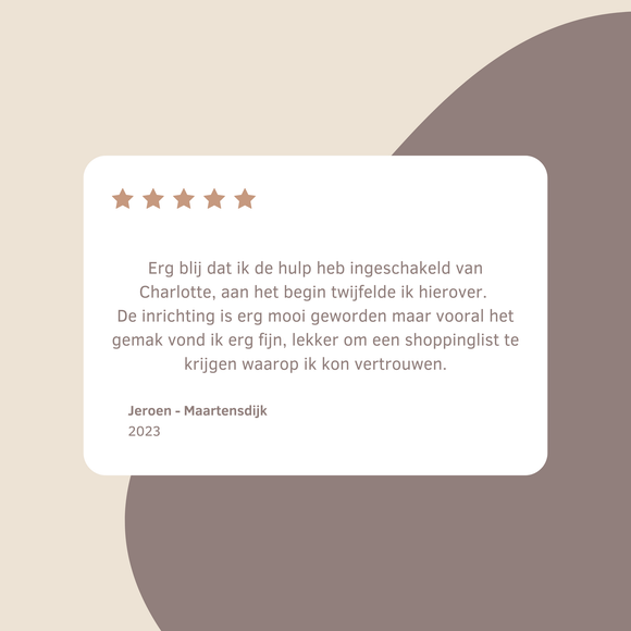 Klantreview na interieuradvies