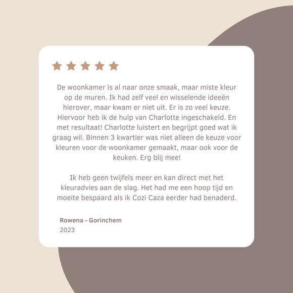 Klantreview na kleuradvies