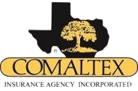 The logo for comaltex insurance agency incorporated is a map of texas with a tree on it.