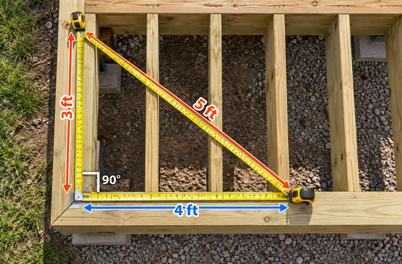 House exterior with ladder, tools, and construction materials on the patio