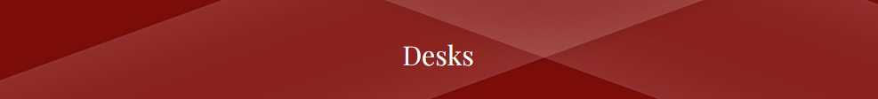 A red background with the word desks written on it.