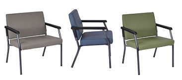 Three chairs are sitting next to each other on a white background.