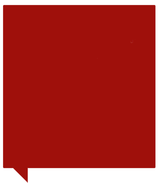 A red speech bubble