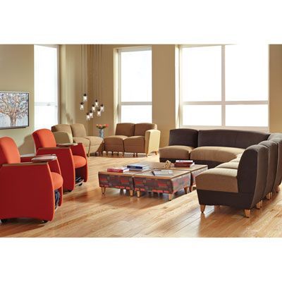 A living room filled with furniture and a coffee table.