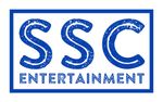 A blue logo for ssc entertainment on a white background
