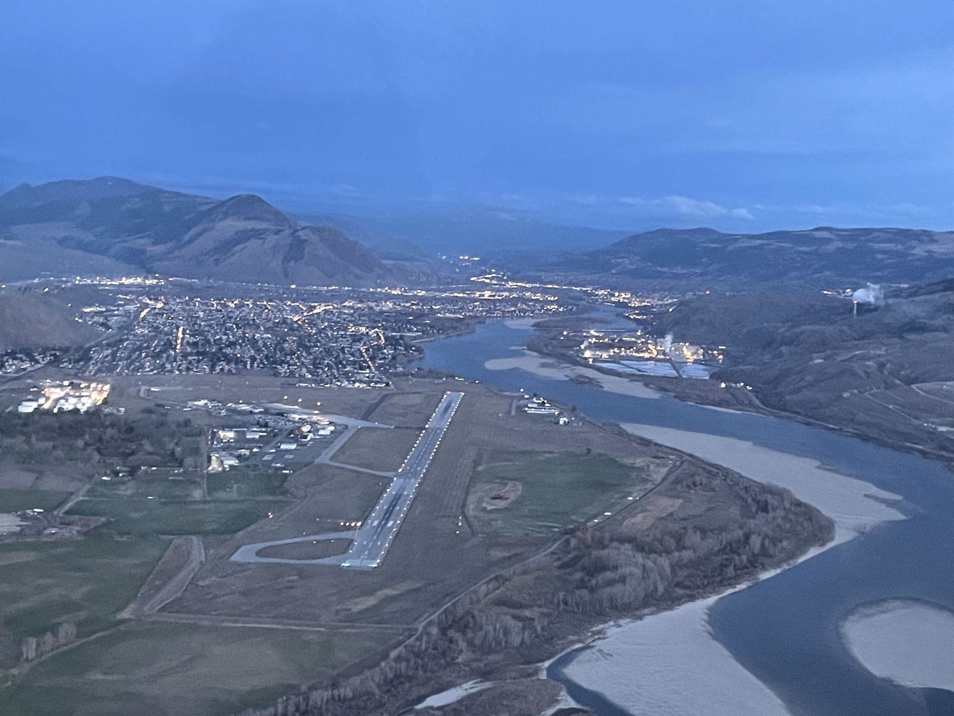 Kamloops airport from the air