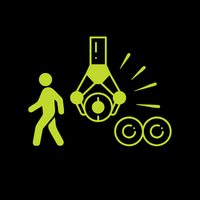 Lime green crossed-out eye icon on black background, indicating hidden visibility or privacy mode