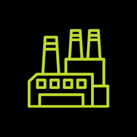 Green industrial plant icon
