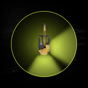 Detection zones around an excavator