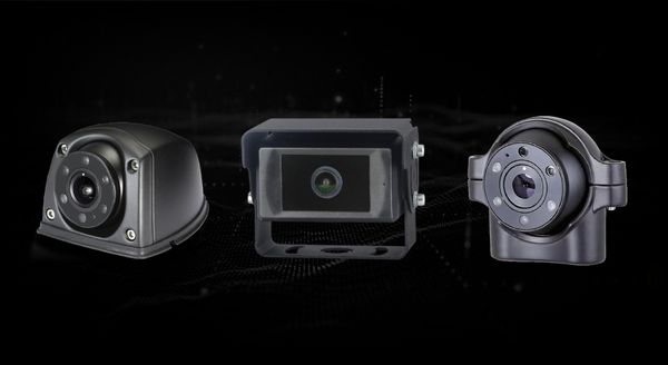 Three VEILIG cameras on a black background