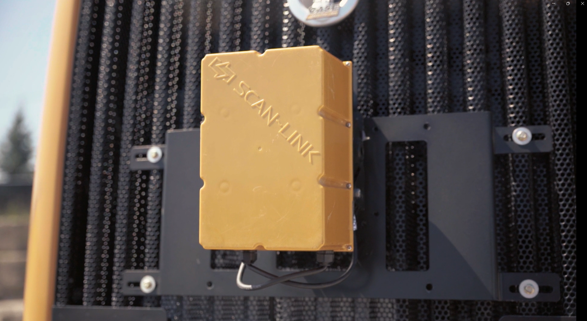 SCAN~LINK passive RFID Antenna Safety Detection System on the back of heavy equipment