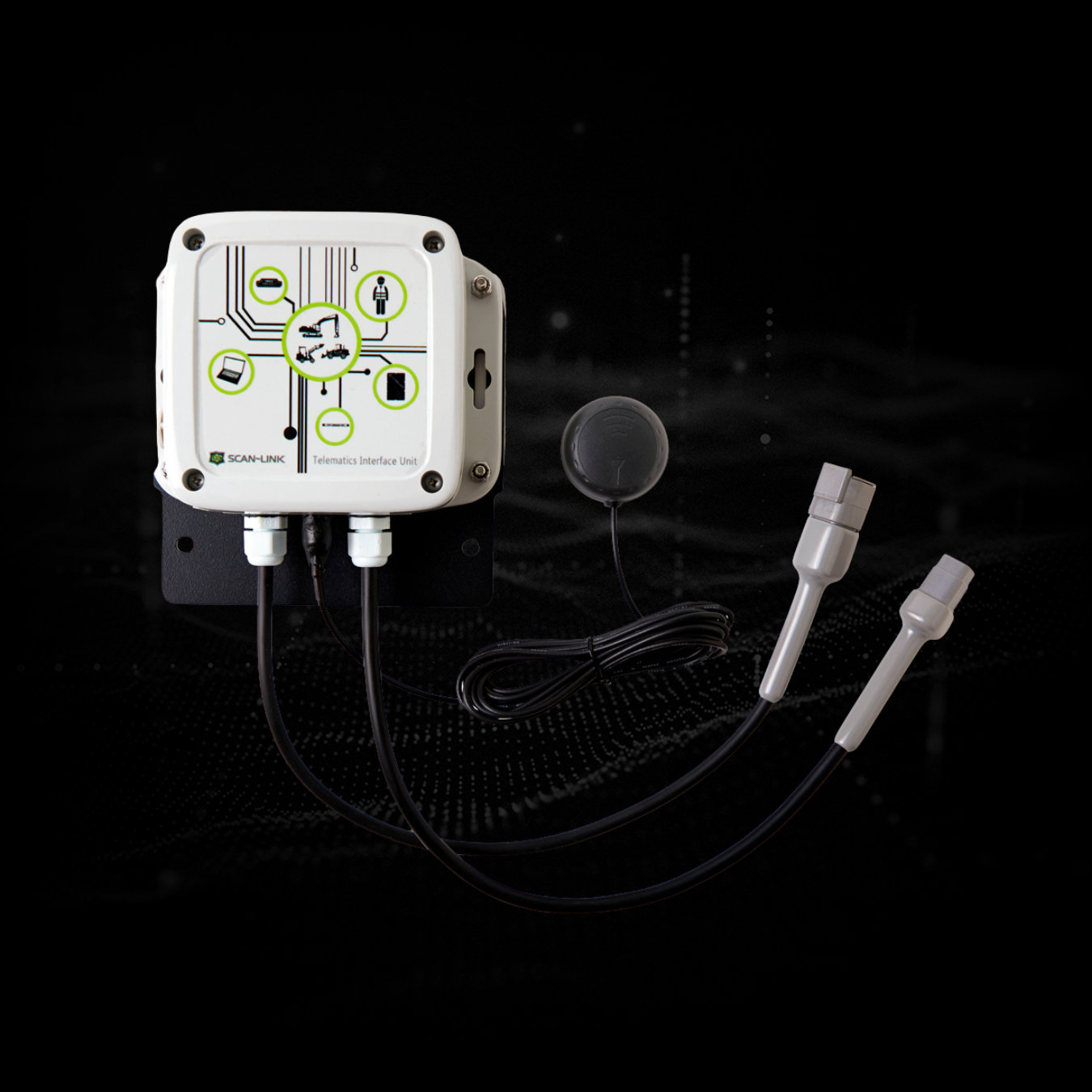 A white box with two wires attached to it