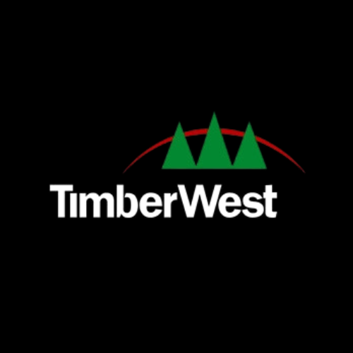 WestRock logo in blue with orange striped diamond icon on a black background