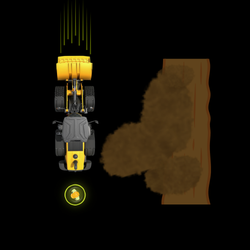 A loader backing up quickly about to hit an unaware worker.