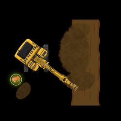 An excavator arm swinging about to hit an unaware worker